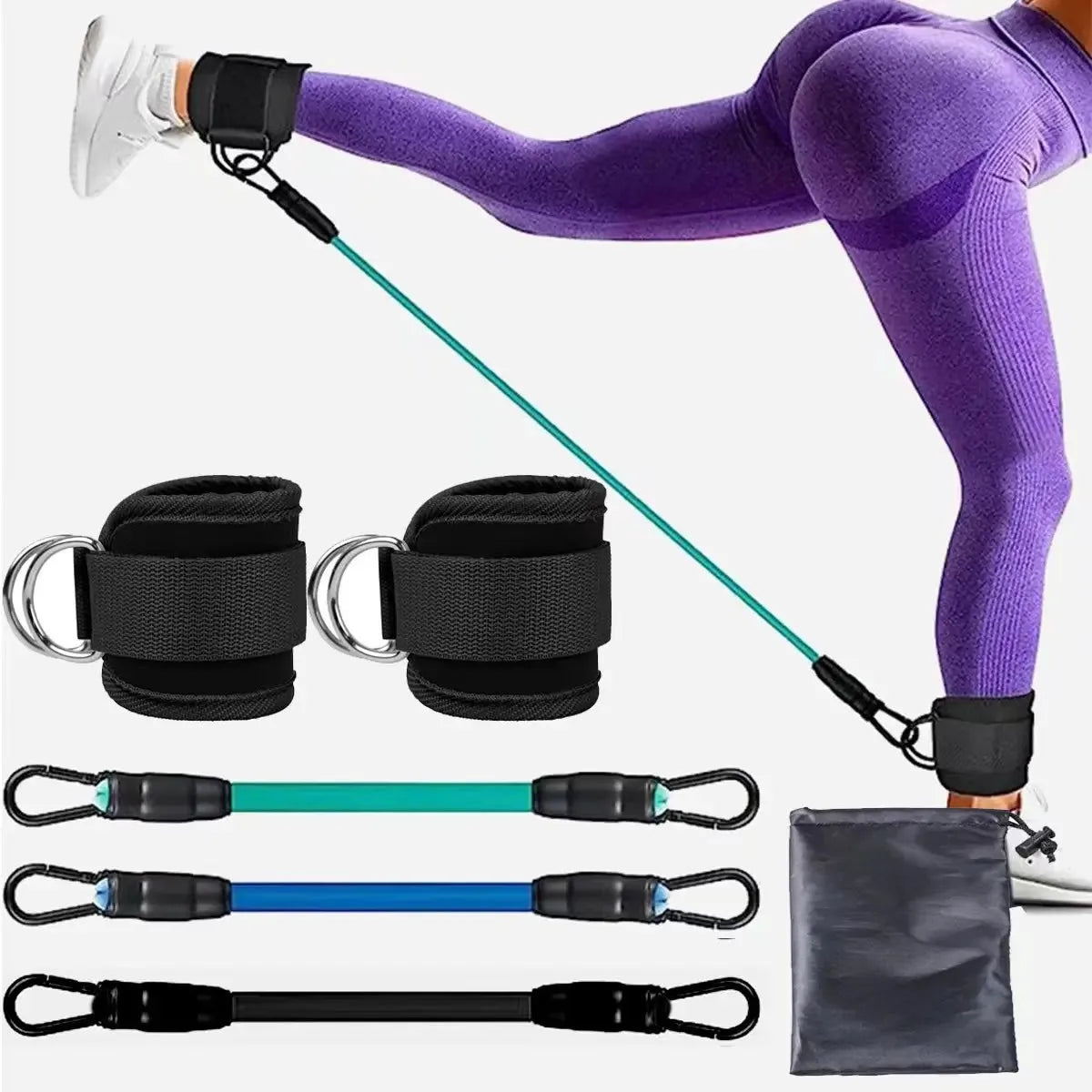 Ankle Strap Resistance Bands Hip Leg Strength Pull Rope Fitness Elastic Training Home Yoga Crossfit Workout Gym Equipment