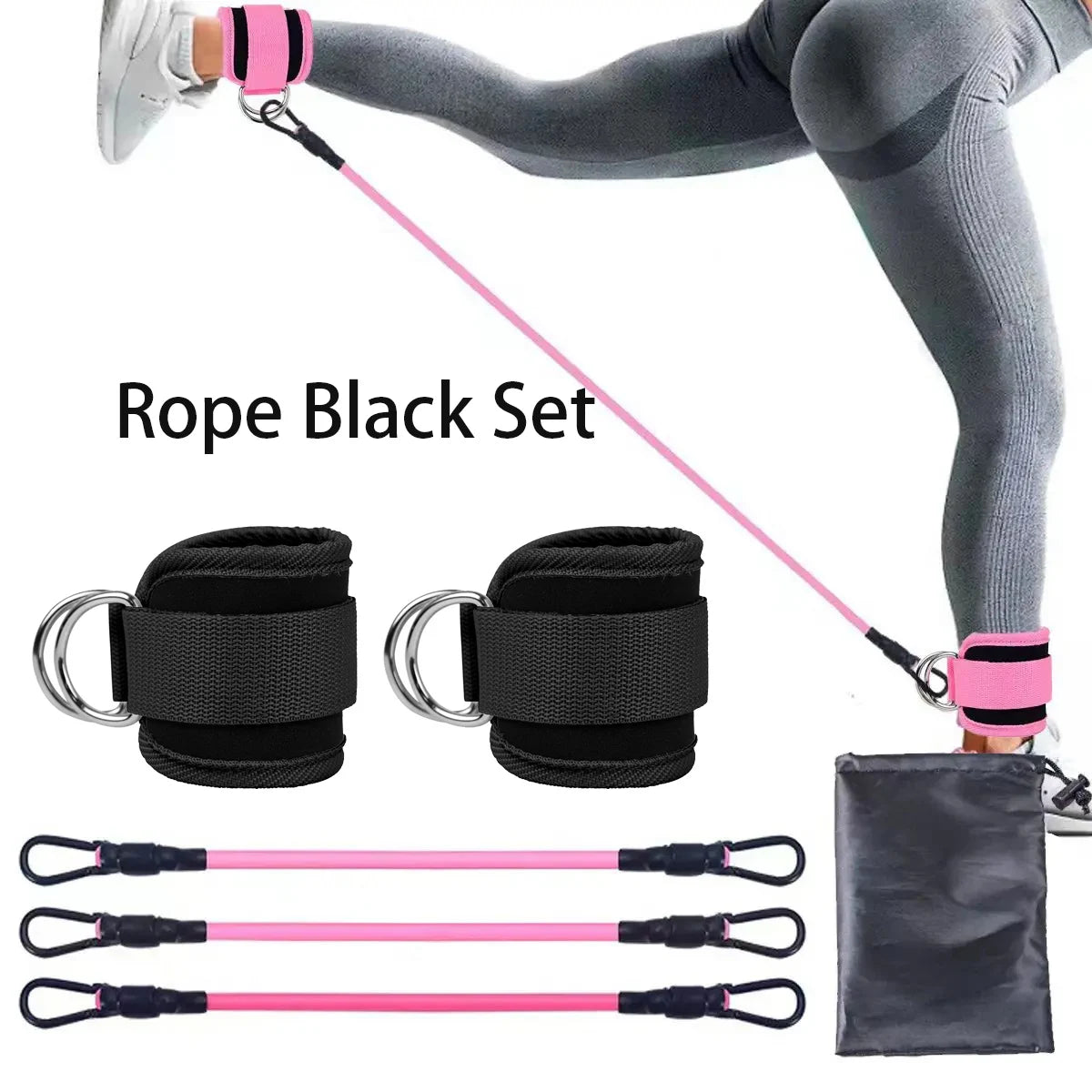 Ankle Strap Resistance Bands Hip Leg Strength Pull Rope Fitness Elastic Training Home Yoga Crossfit Workout Gym Equipment