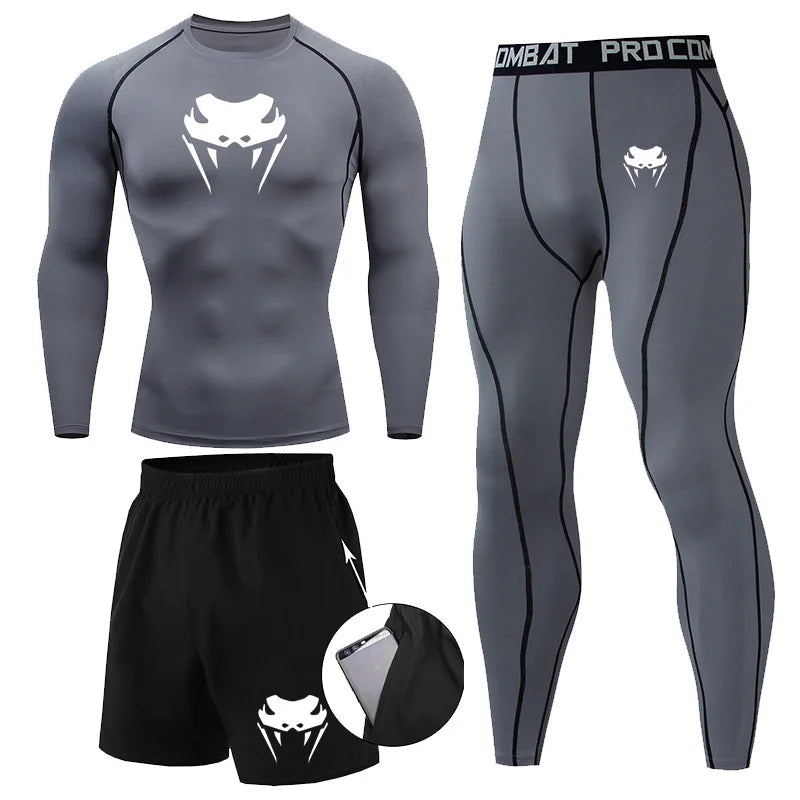 Men Compression Set Long or Short Sleeve