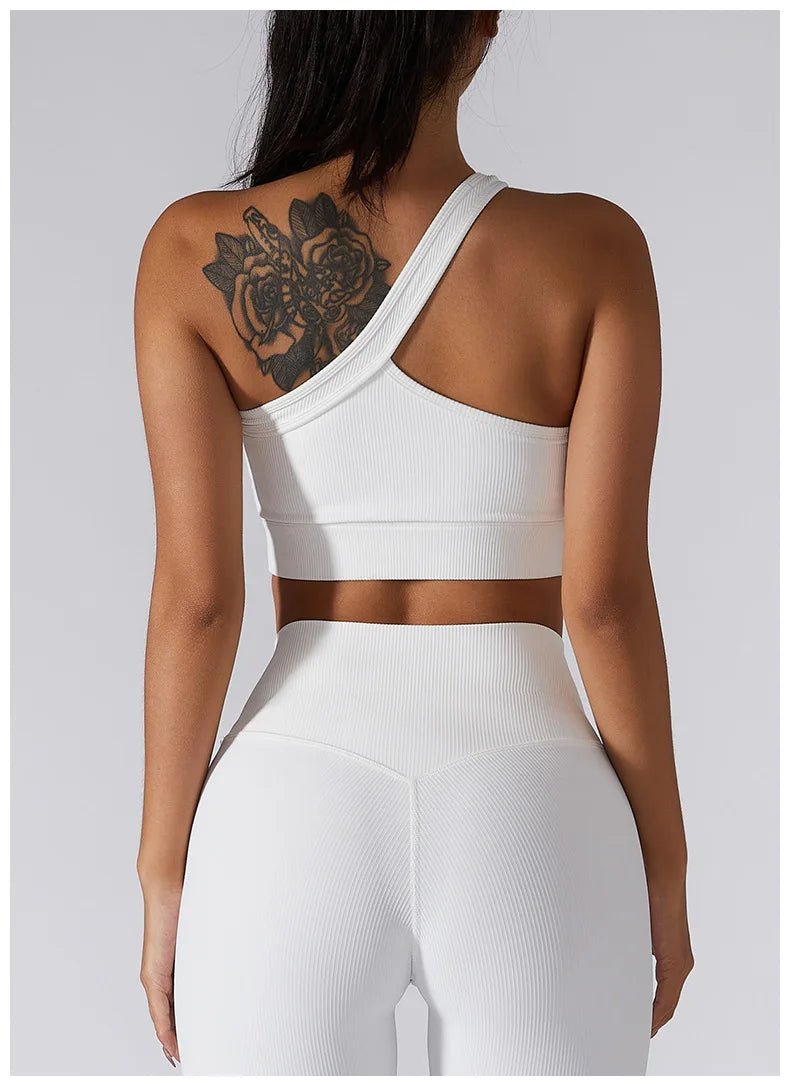 One-shoulder Yoga Bra One-piece