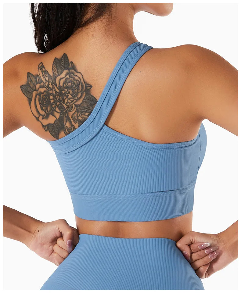 One-shoulder Yoga Bra One-piece