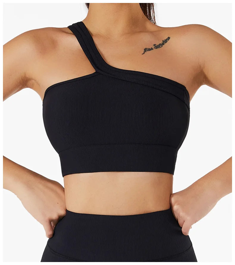 One-shoulder Yoga Bra One-piece