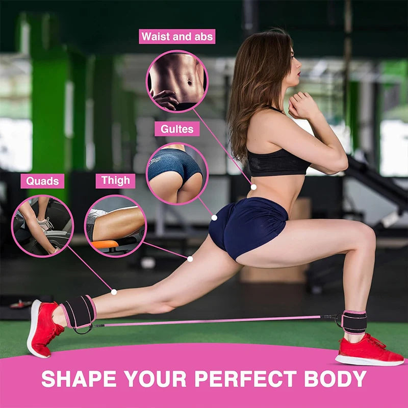 Ankle Strap Resistance Bands Hip Leg Strength Pull Rope Fitness Elastic Training Home Yoga Crossfit Workout Gym Equipment