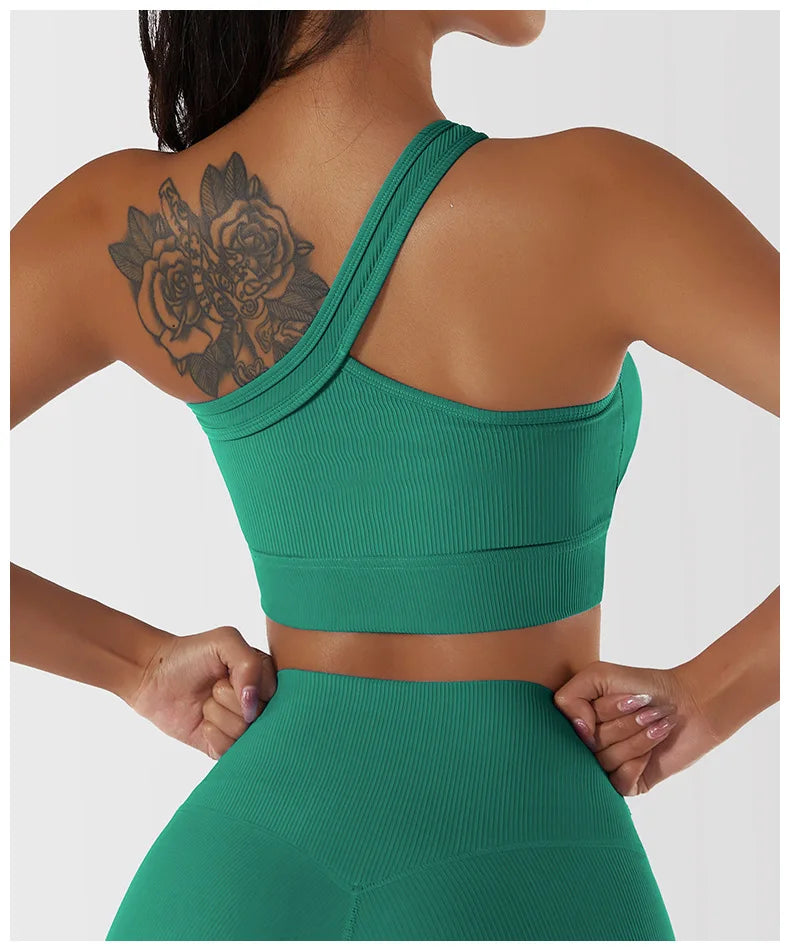 One-shoulder Yoga Bra One-piece