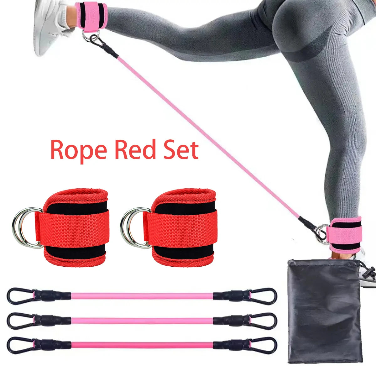 Ankle Strap Resistance Bands Hip Leg Strength Pull Rope Fitness Elastic Training Home Yoga Crossfit Workout Gym Equipment