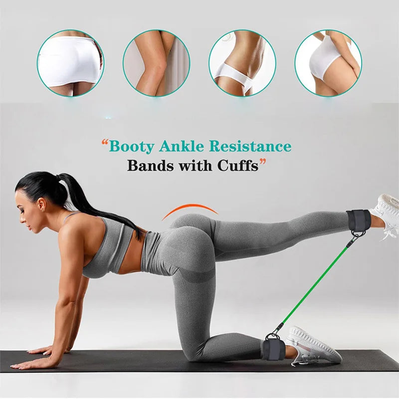 Ankle Strap Resistance Bands Hip Leg Strength Pull Rope Fitness Elastic Training Home Yoga Crossfit Workout Gym Equipment