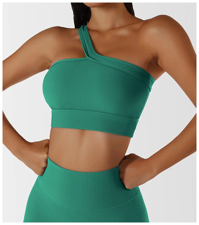 One-shoulder Yoga Bra One-piece