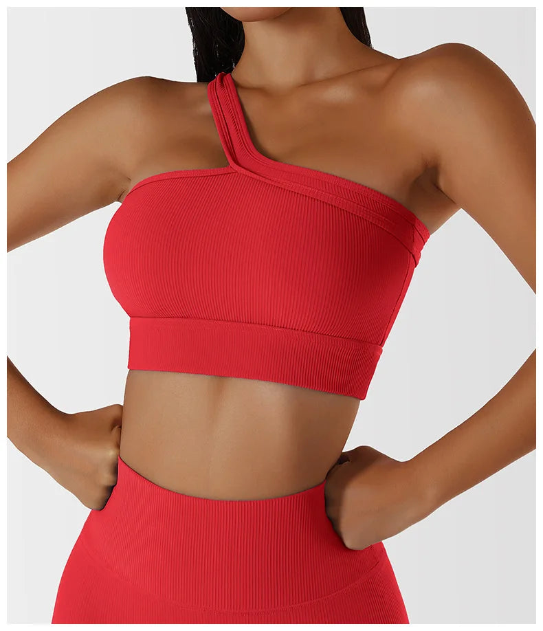 One-shoulder Yoga Bra One-piece