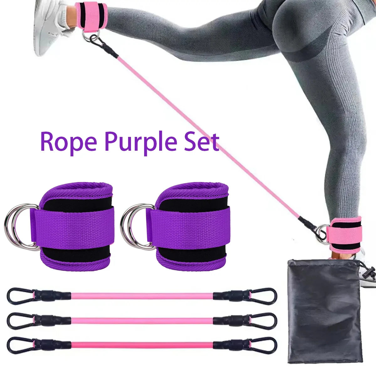 Ankle Strap Resistance Bands Hip Leg Strength Pull Rope Fitness Elastic Training Home Yoga Crossfit Workout Gym Equipment