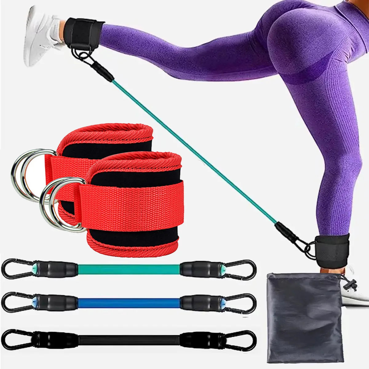 Ankle Strap Resistance Bands Hip Leg Strength Pull Rope Fitness Elastic Training Home Yoga Crossfit Workout Gym Equipment