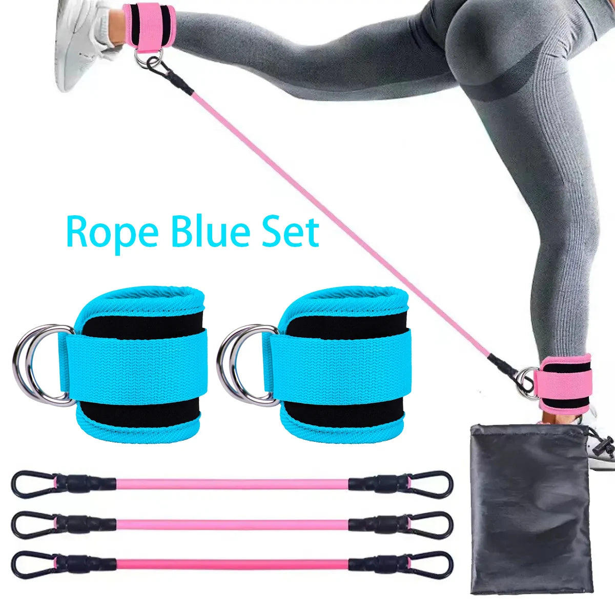 Ankle Strap Resistance Bands Hip Leg Strength Pull Rope Fitness Elastic Training Home Yoga Crossfit Workout Gym Equipment