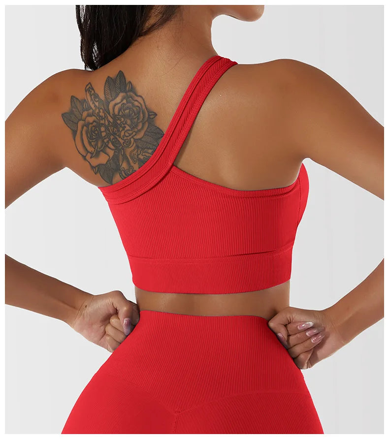 One-shoulder Yoga Bra One-piece