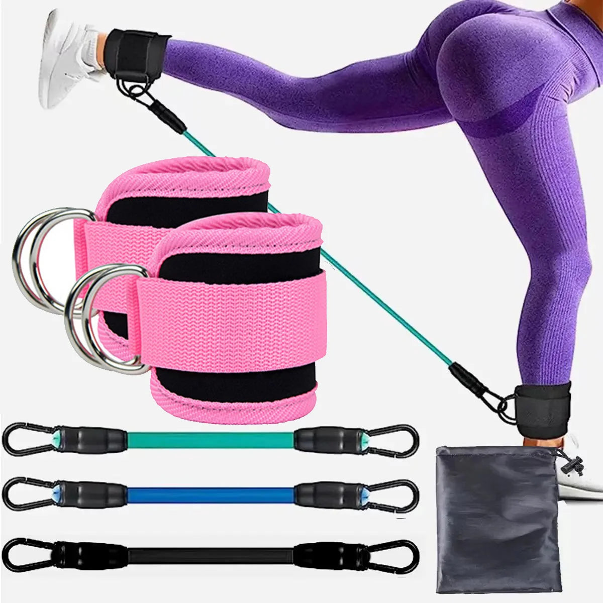 Ankle Strap Resistance Bands Hip Leg Strength Pull Rope Fitness Elastic Training Home Yoga Crossfit Workout Gym Equipment