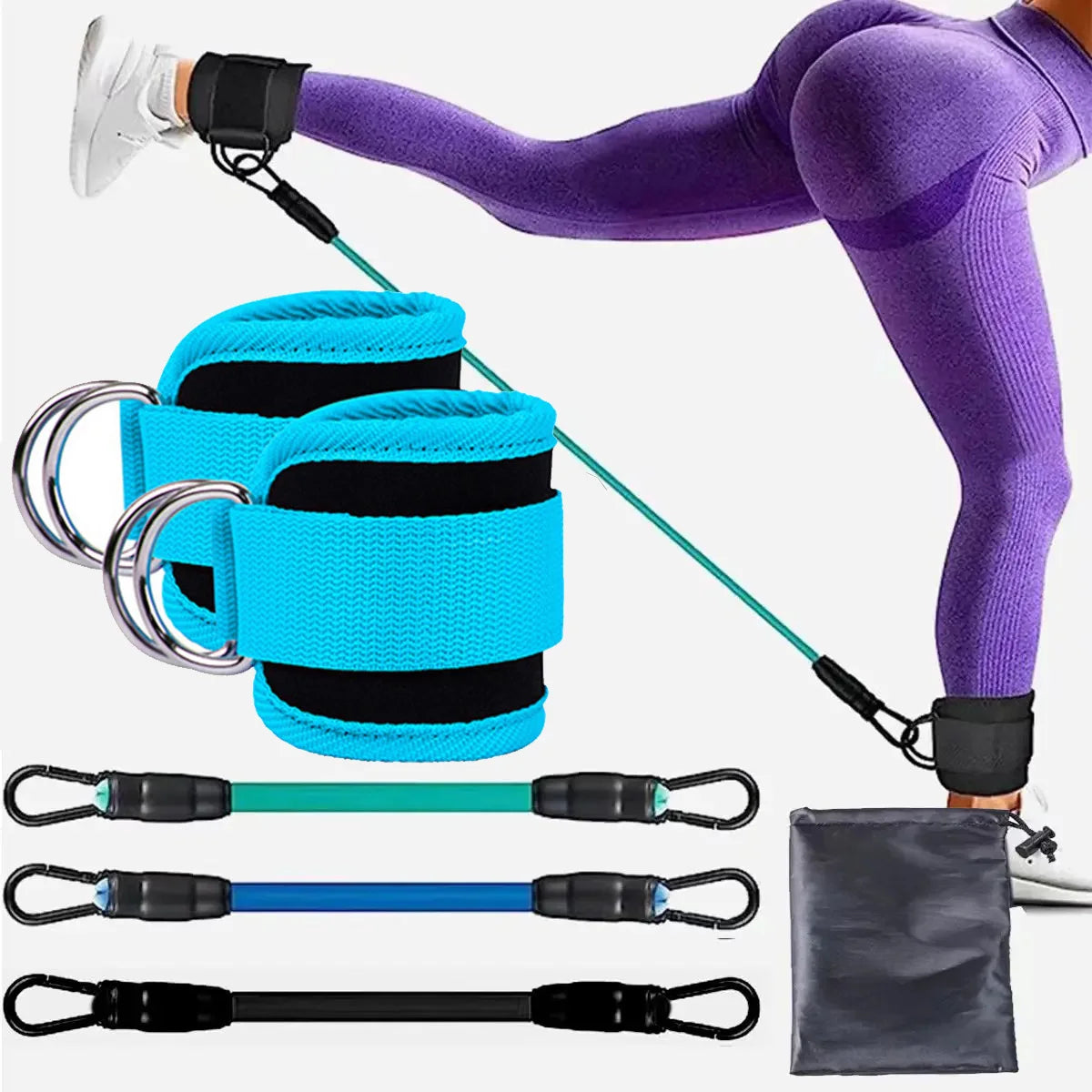 Ankle Strap Resistance Bands Hip Leg Strength Pull Rope Fitness Elastic Training Home Yoga Crossfit Workout Gym Equipment