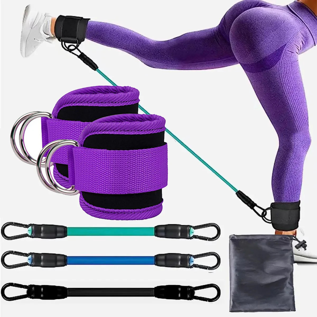 Ankle Strap Resistance Bands Hip Leg Strength Pull Rope Fitness Elastic Training Home Yoga Crossfit Workout Gym Equipment