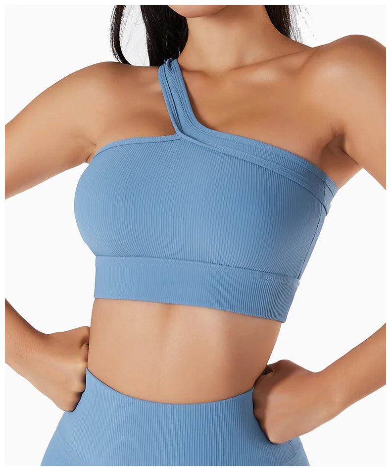 One-shoulder Yoga Bra One-piece