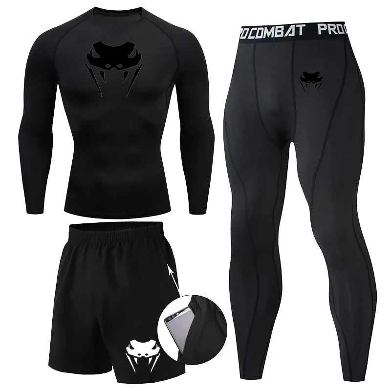 Men Compression Set Long or Short Sleeve