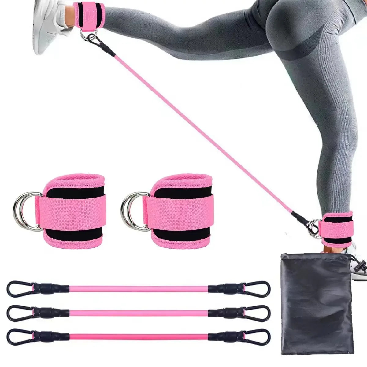 Ankle Strap Resistance Bands Hip Leg Strength Pull Rope Fitness Elastic Training Home Yoga Crossfit Workout Gym Equipment